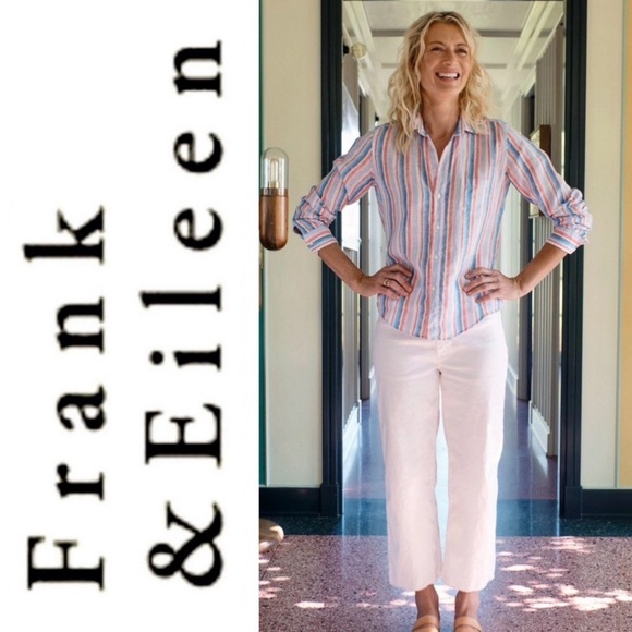 Frank & Eileen Tops - Frank & Eileen Multicolor Linen Striped Barry Shirt - XS